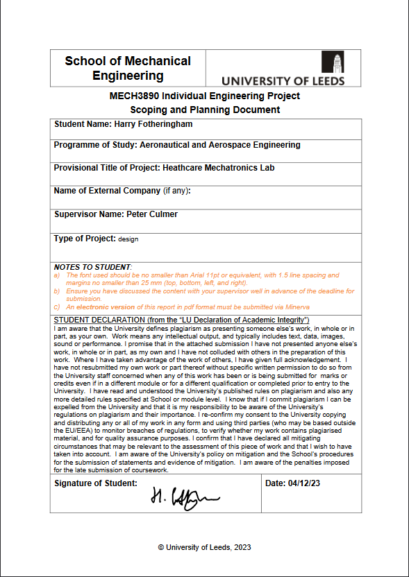 Scoping Document Cover Sheet